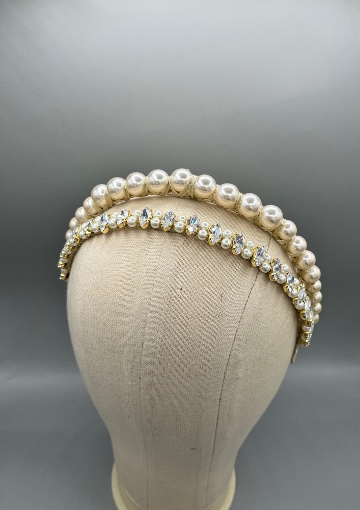 Aria Headband with chunky pearl headpiece