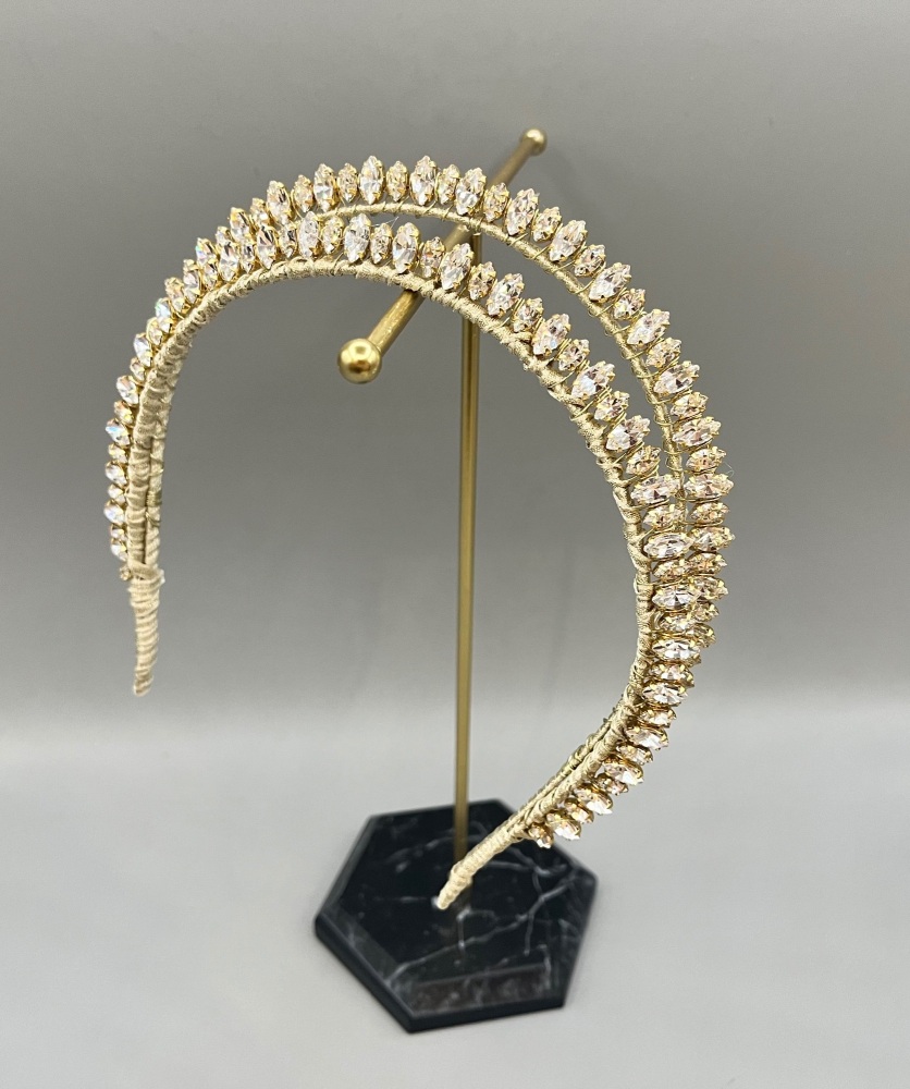 Gold Bridal Crown Headband - Diana