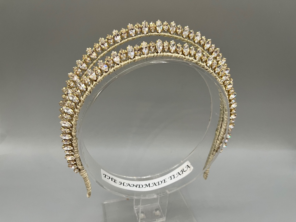 Gold Bridal Crown Headband - Diana mini