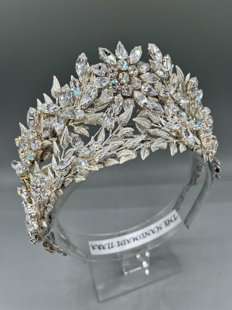 Catherine Gold Crystal leaves headpiece, Crown Tiara