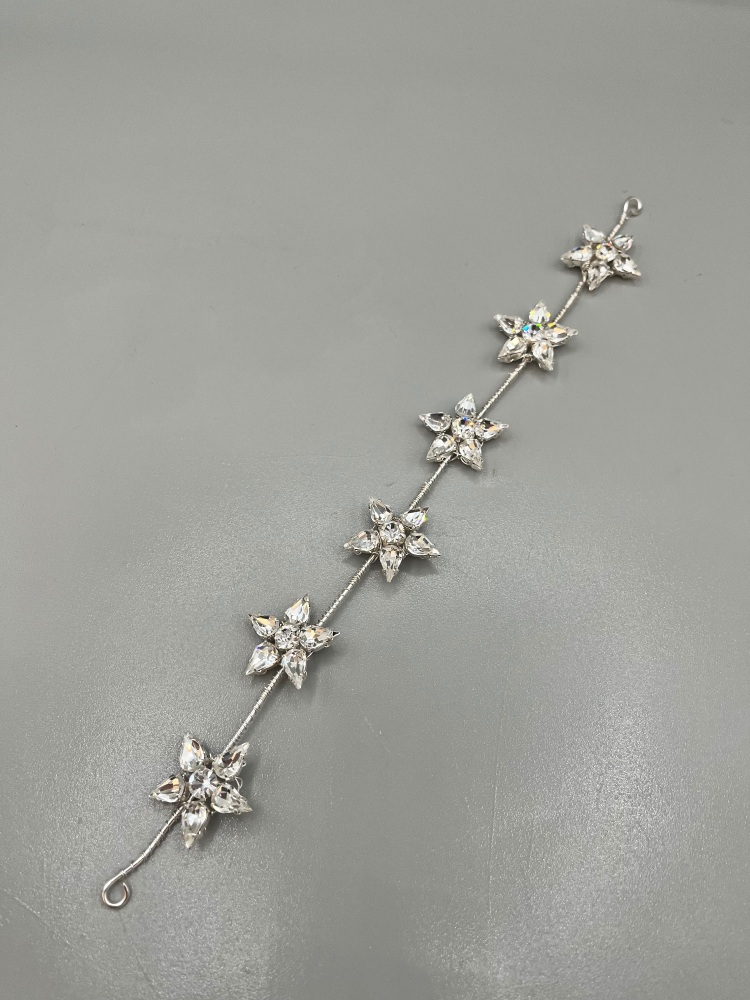 Silver Stars bridal hair comb, extra large back hair comb.