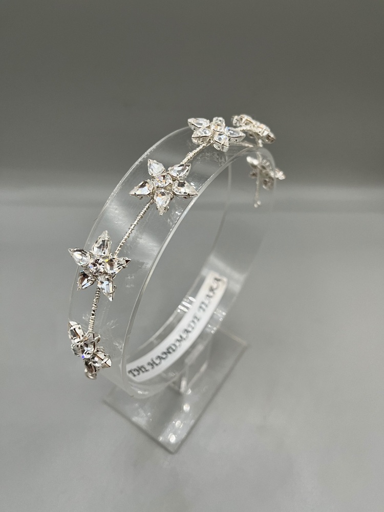 Silver Stars bridal hair comb, extra large back hair comb.