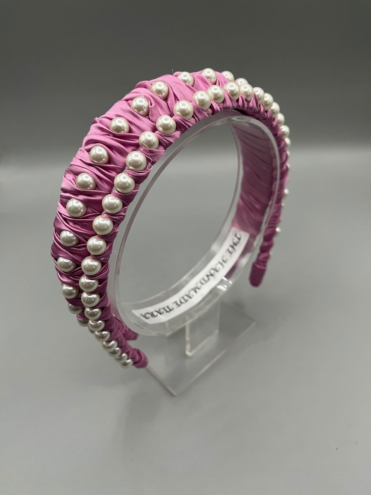 Pink fascinator headband for Gill