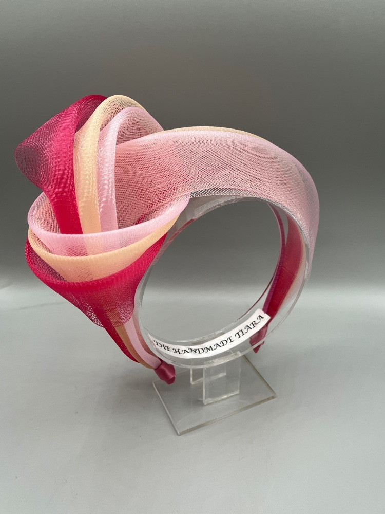 Raspberry pink fascinator knot Headband