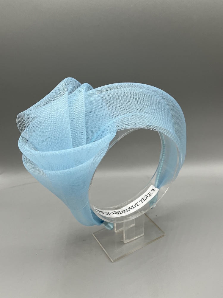 Baby blue fascinator  knot Headband