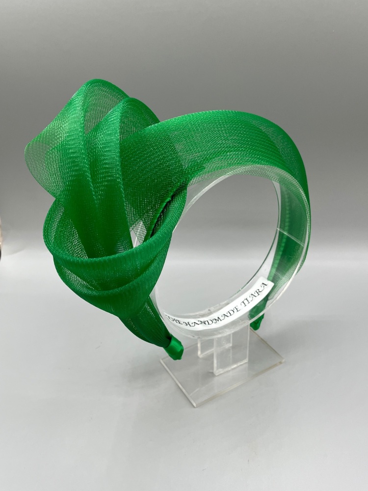 Emerald green fascinator  knot Headband