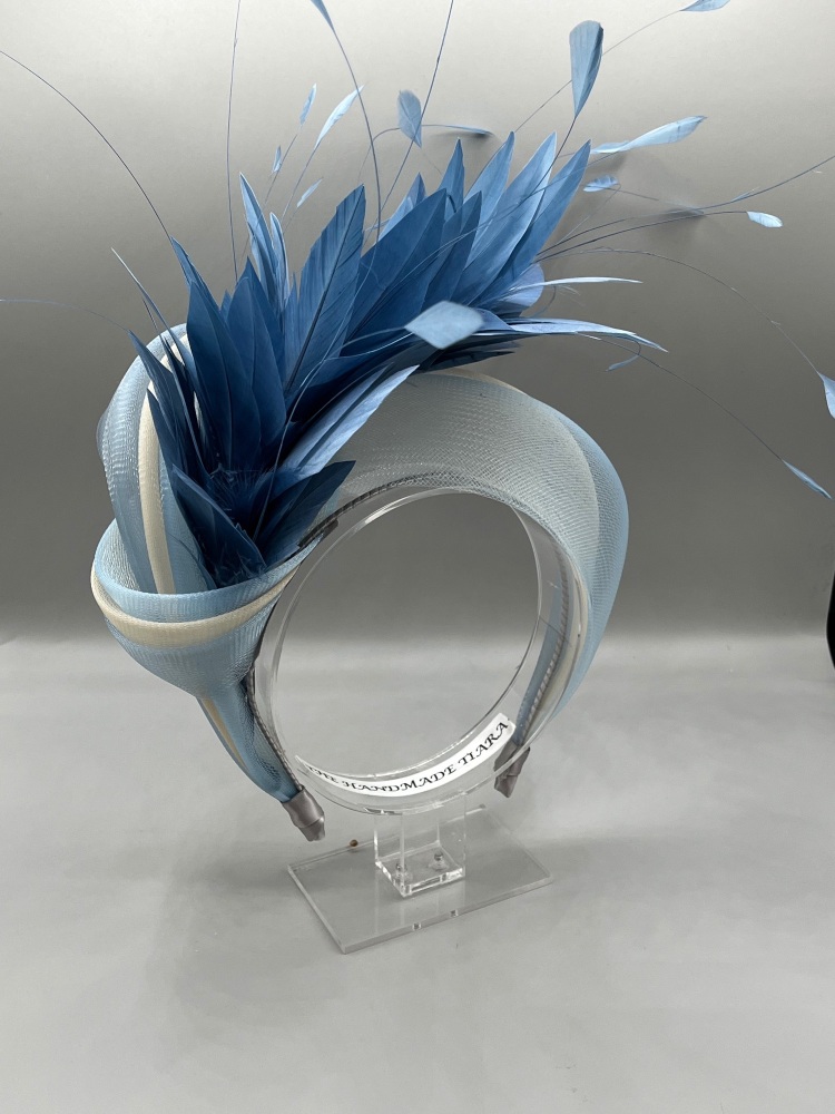Dusky blue mix fascinator knot Headband