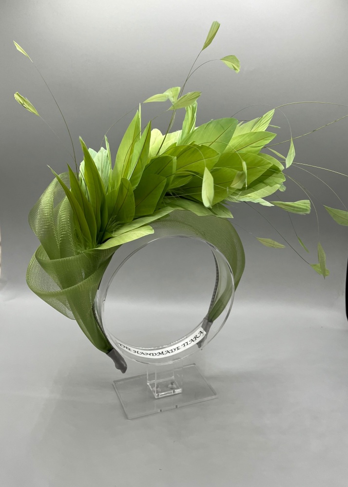 Sage green fascinator knot Headband
