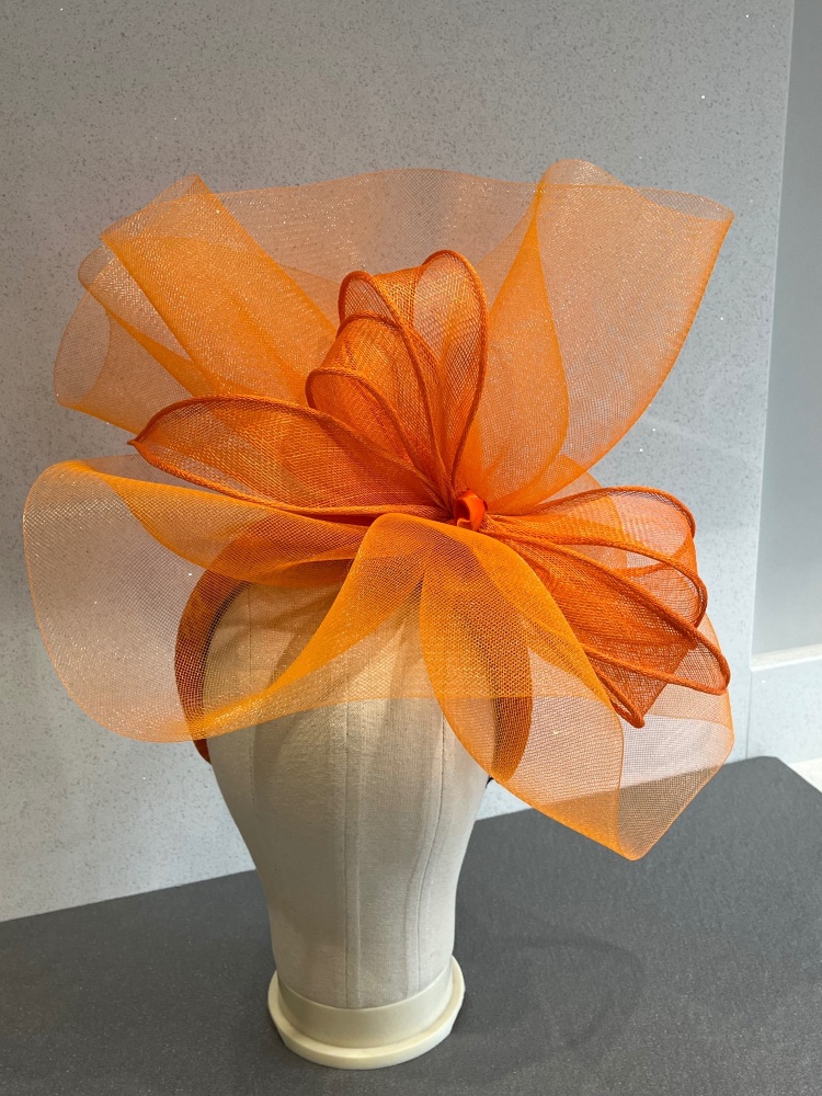 Orange Bow fascinator Headband