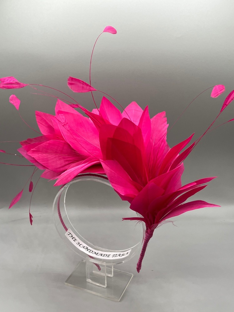 Cerise Pink Feather headband