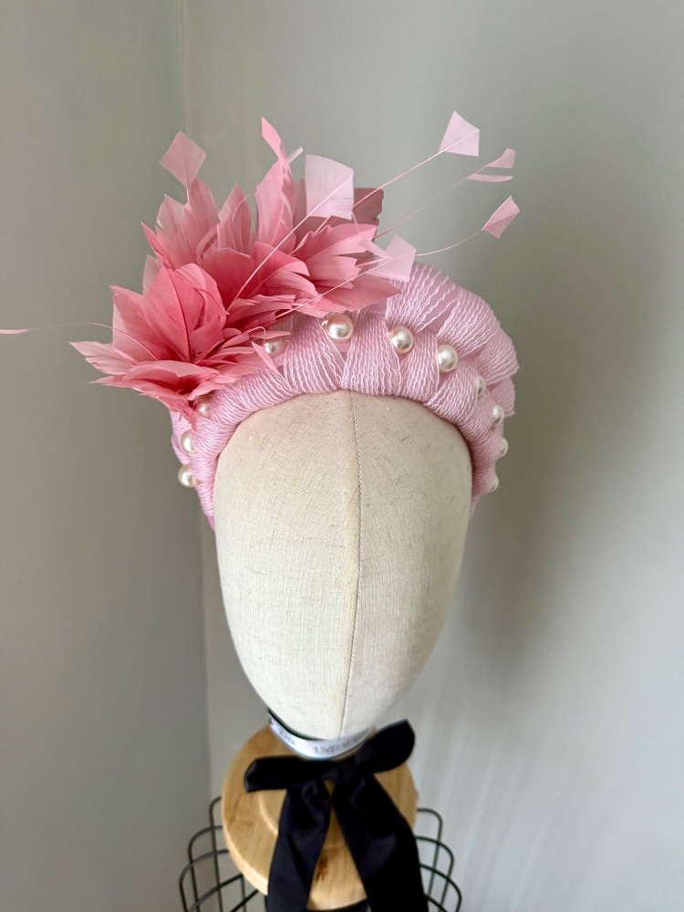 Light Pink Feather Crown headband fascinator