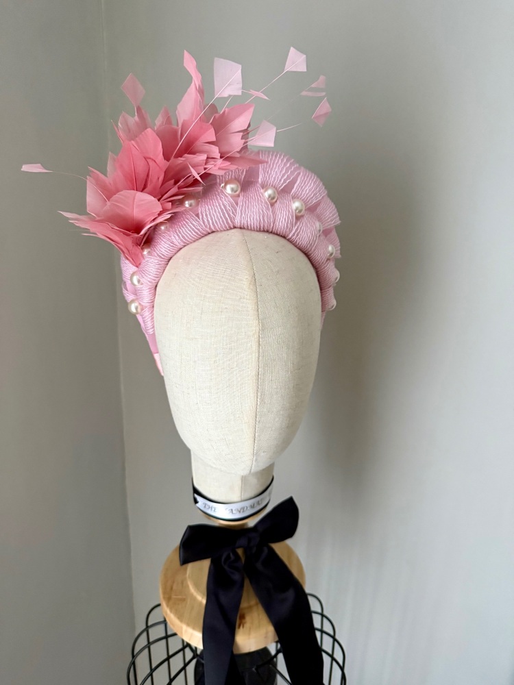 Light Pink Feather Crown headband fascinator