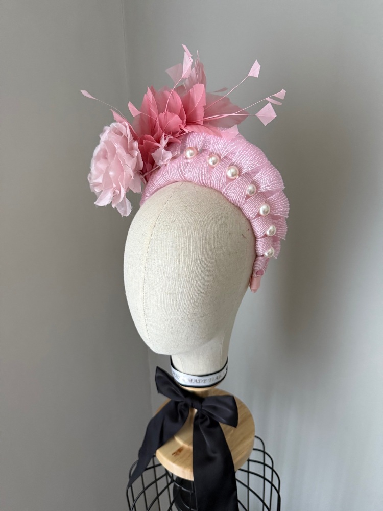 Light Pink Feather headband fascinator
