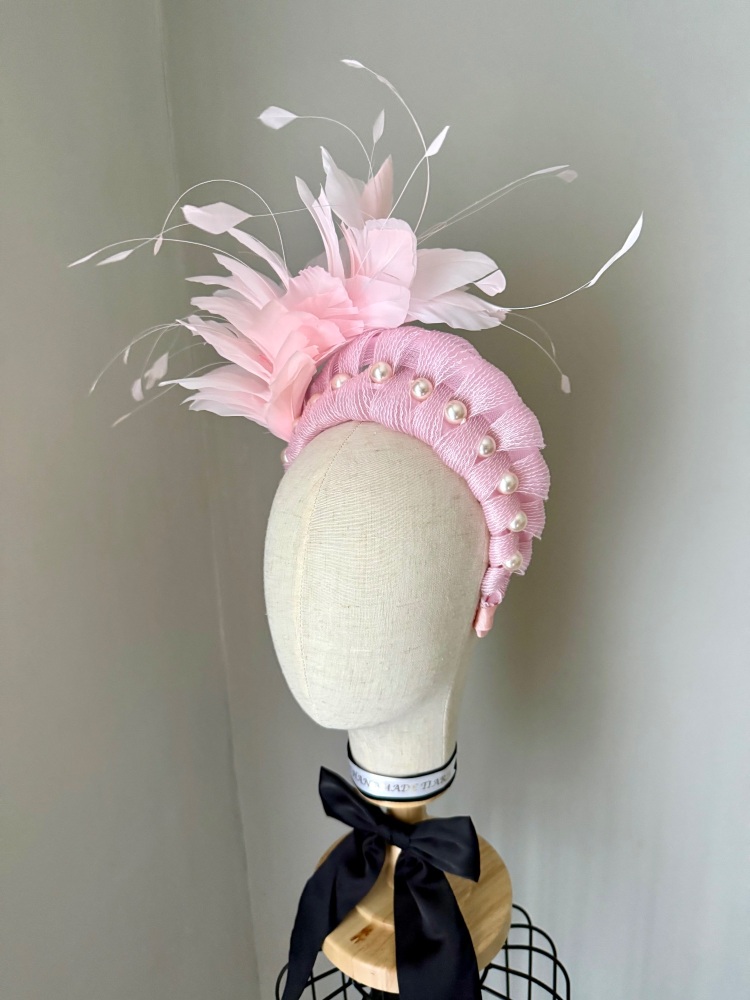 Light Pink Feather headband fascinator