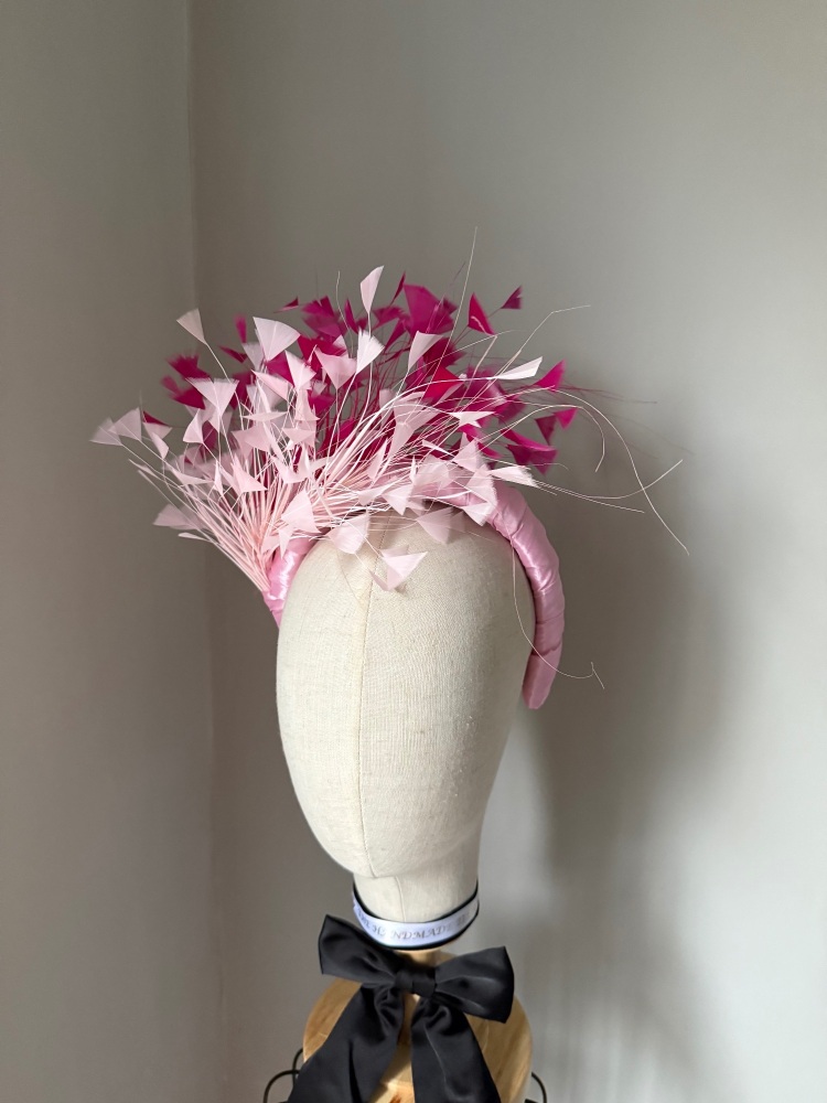 Cerise Pink mix Feather  fascinator