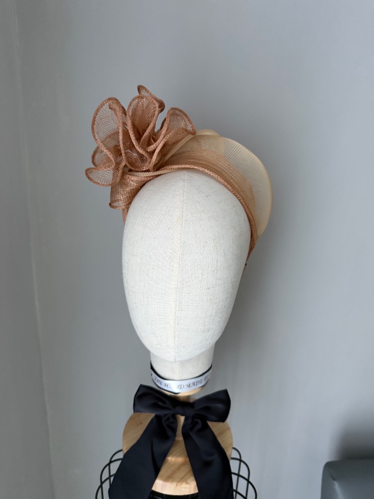 Toffee nude headband fascinator