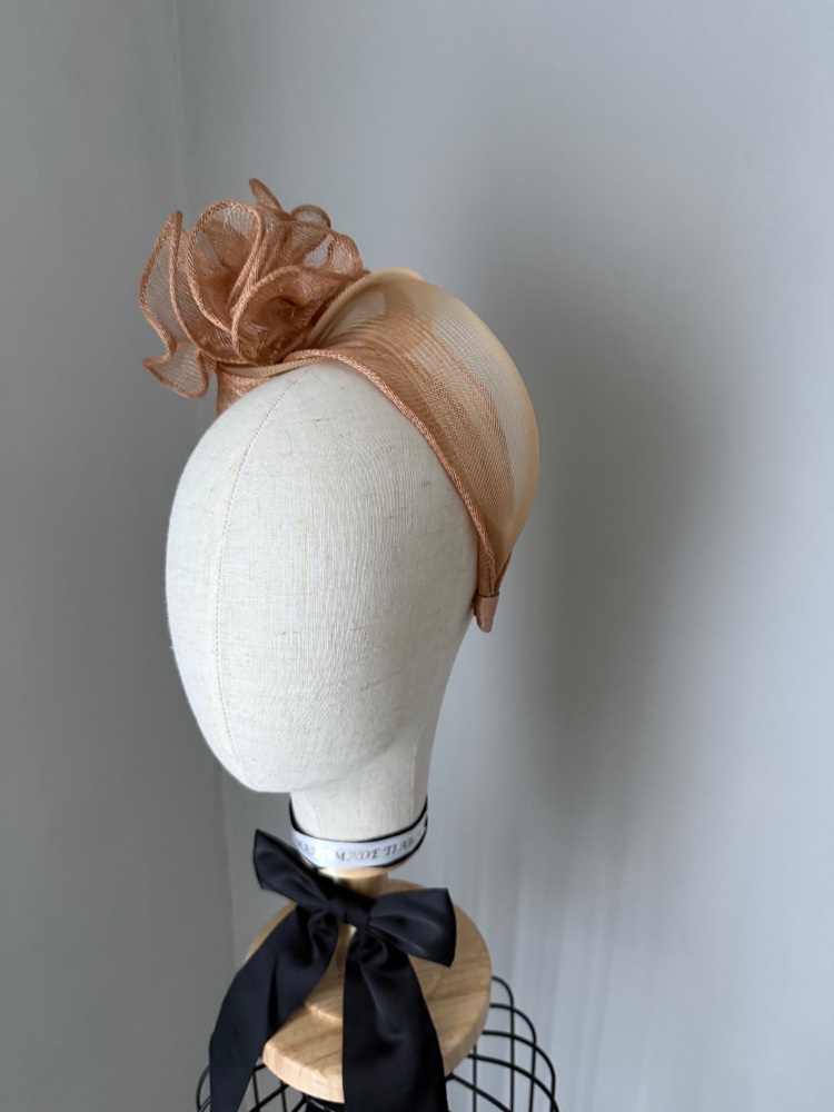 Toffee nude headband fascinator