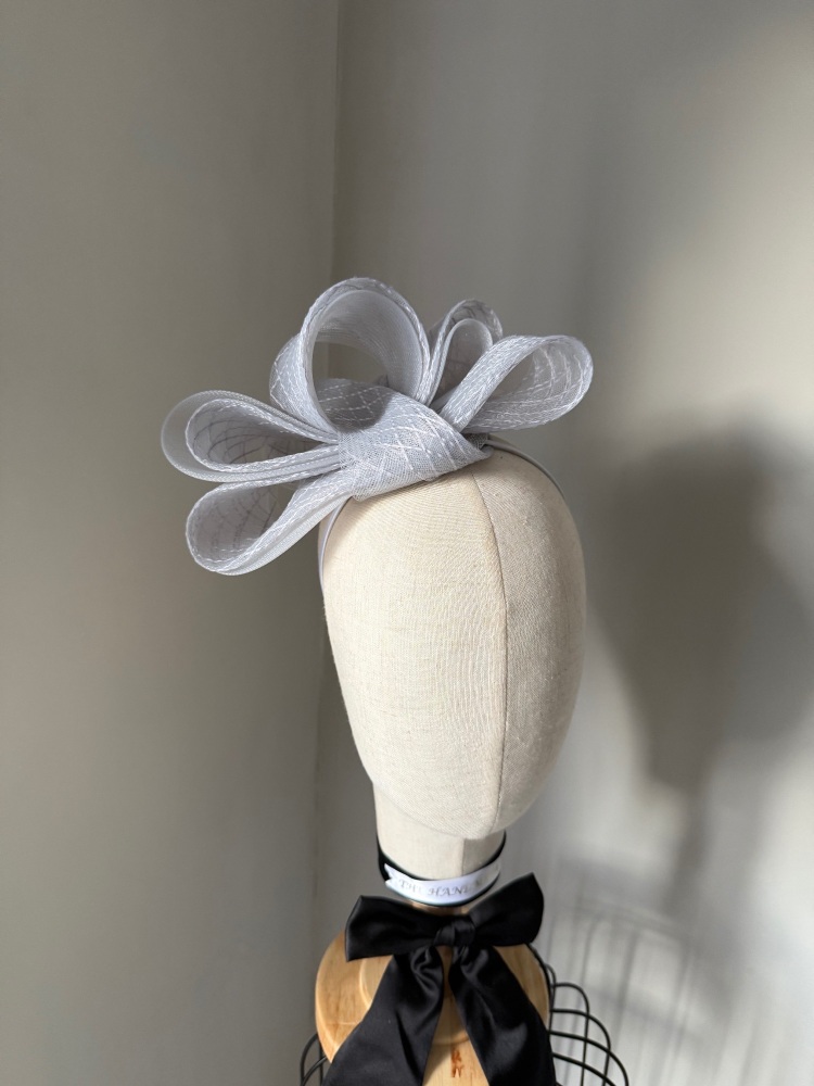 Silver grey mini hat fascinator