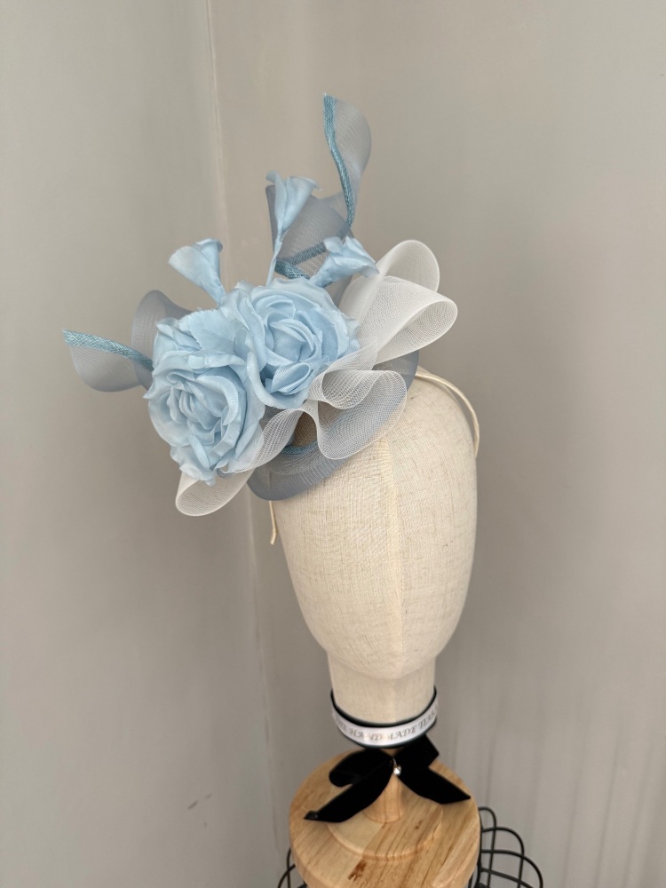 Light blue Flower headband mini hat