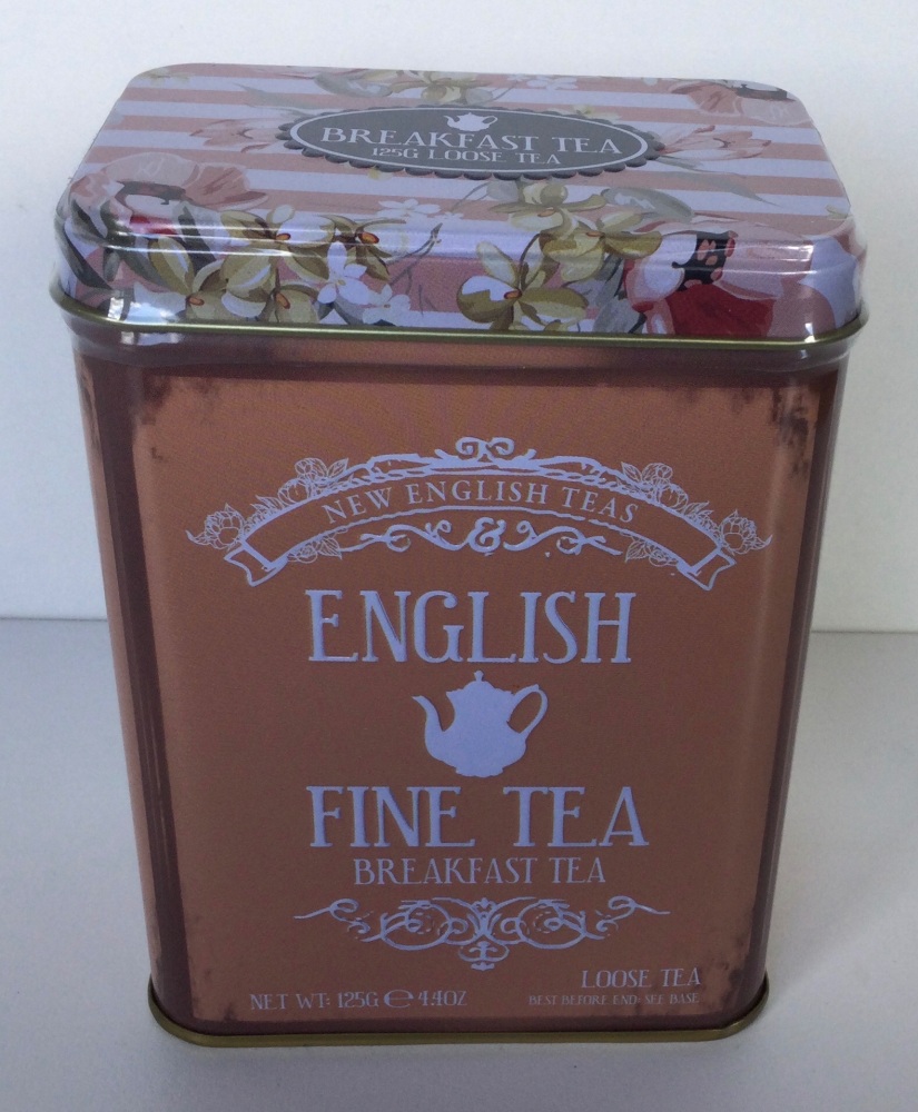 Floral Tea Tin With Loose Tea - English Breakfast Tea