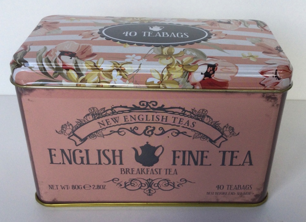 Floral Tea Tin With 40 English Breakfast Teabags