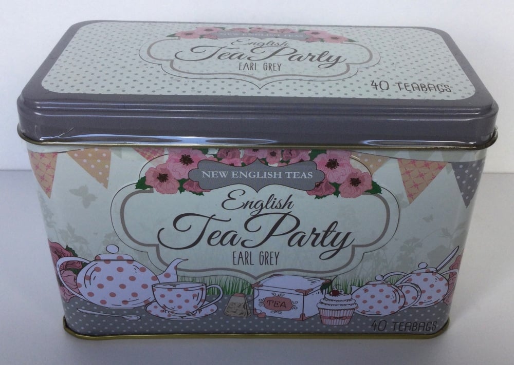 English Tea Party Tea Tin With 40 Earl Grey Teabags