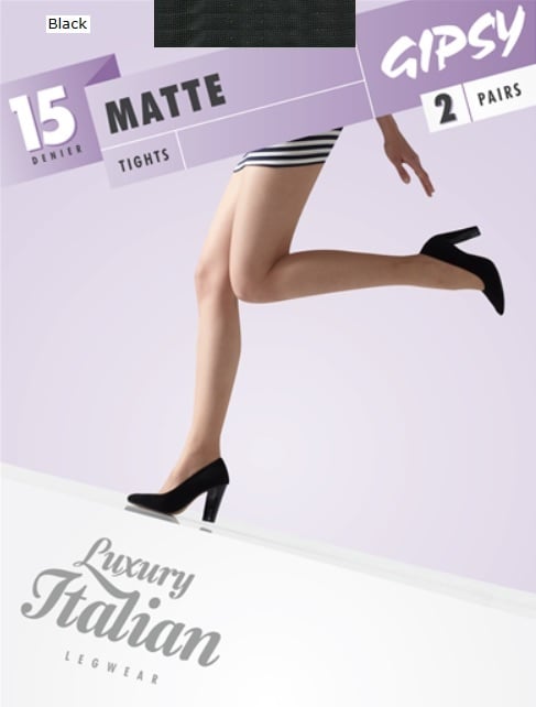 Gipsy 15 Denier Matte Sheer luxury Tights - 2 Pair Pack