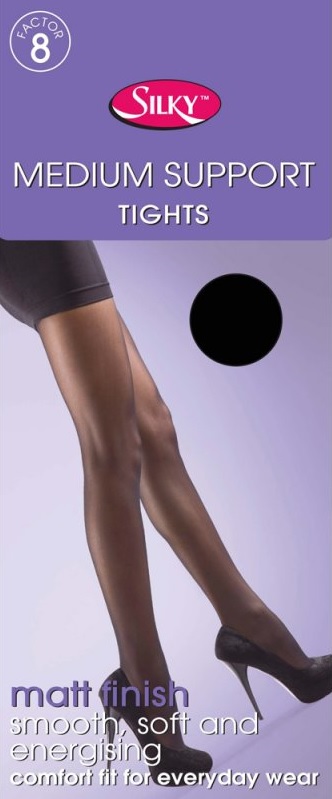Silky Medium Weight Support Tights in Large