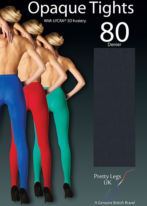 Pretty Legs 80 Denier Opaque Tights in Navy