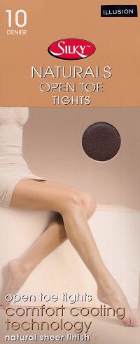 Silky Naturals Open Toe Tights