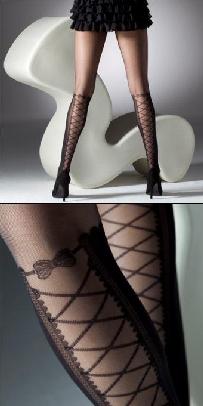Gipsy Mock Lace Up Tights with Bow