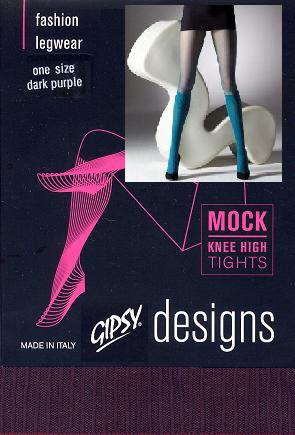 Gipsy Mock Knee High Tights Dark Purple