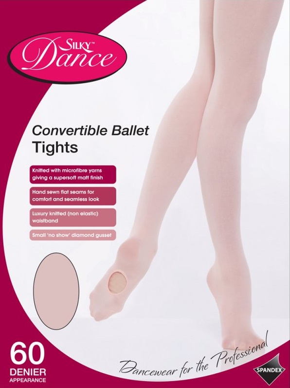 Silky Convertible Adult Ballet Tights in Theatrical Pink