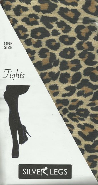 Silver legs Leopard Tights One Size