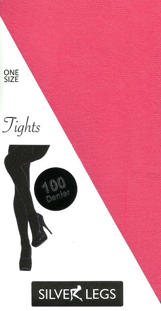 Silver Legs 100 Denier Opaque Tights in Pink Grapefruit