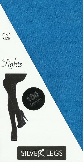 Silver Legs 100 Denier Opaque Tights in Neon Turquoise