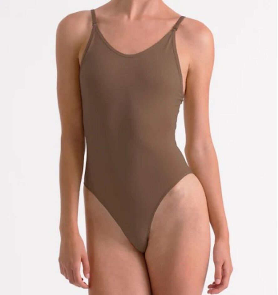 Silky Womens Seamless Low Back Dance Camisole in Dark Nude