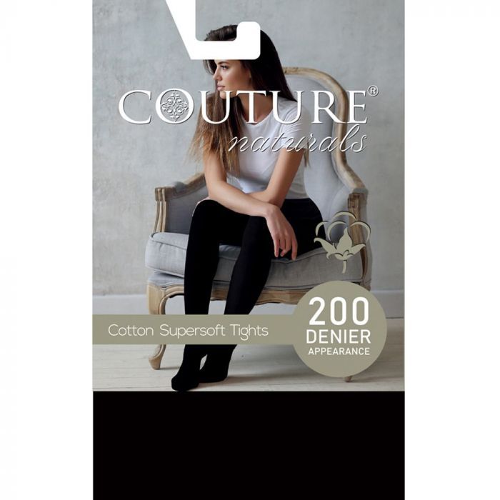 Couture Cotton Supersoft 200 Denier Tights in Black