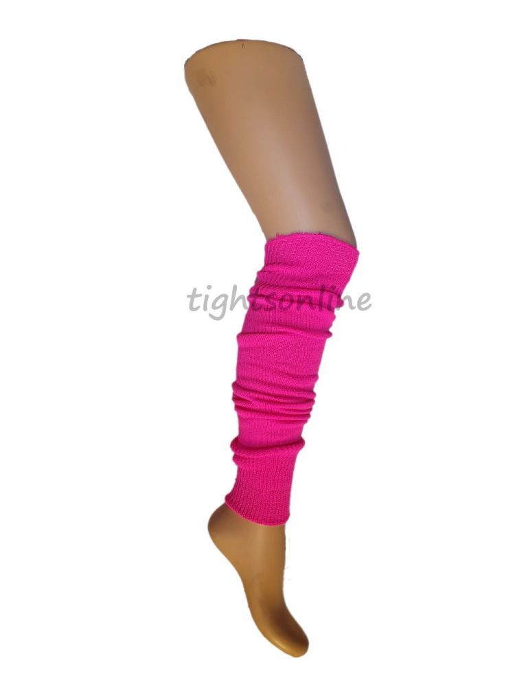 Silver Legs 60cm Leg Warmers in Neon Pink