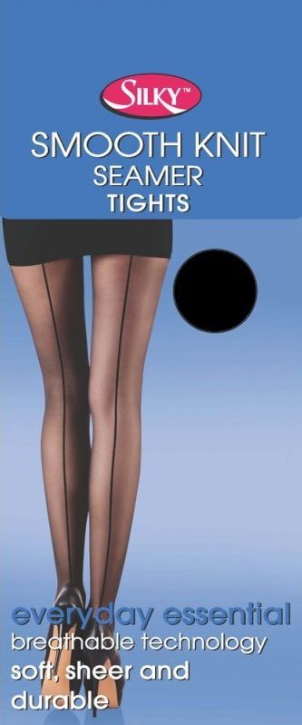 Silky Smooth Knit Seamed Tights in Natural or Black