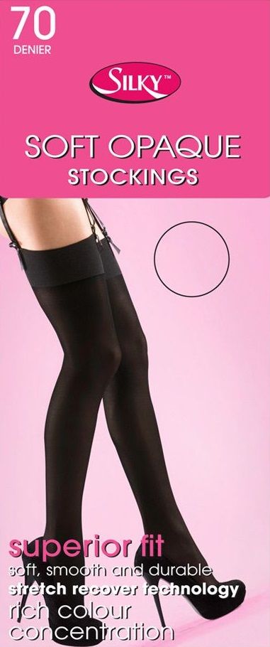 Silky 70 Denier Soft Opaque Stockings in Black One Size