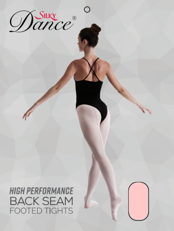 Silky Adults High Performance Back Seam Footed Tights in Theatrical Pink