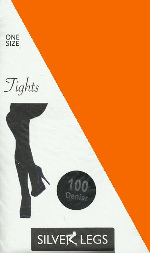 Silver Legs 100 Denier Opaque Tights in Neon Orange