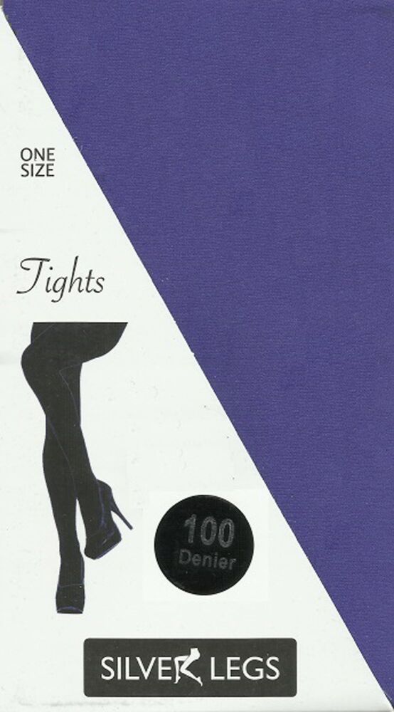 Silver Legs 100 Denier Opaque Tights in Purple