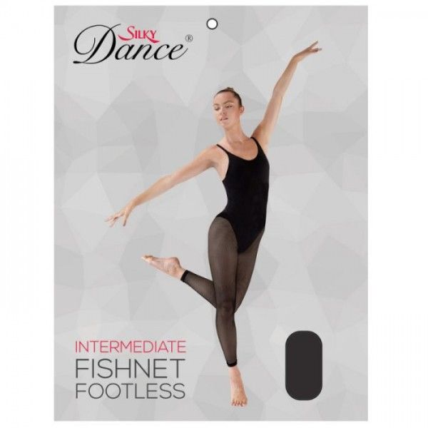 Silky Footless Fishnet Tights in Black or Natural