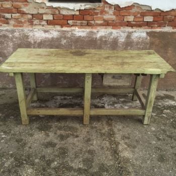 Green wooden table