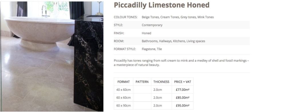 Piccadilly honed limestone - woodstoneuk