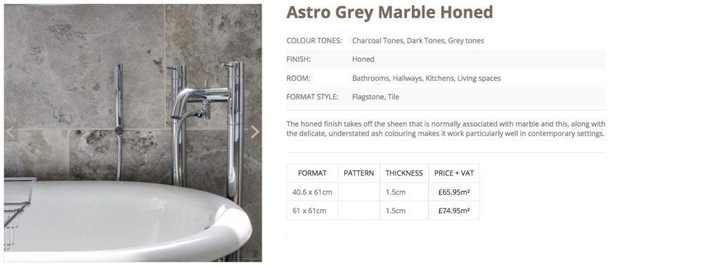 Astro Grey Honed Marble Woodstoneuk