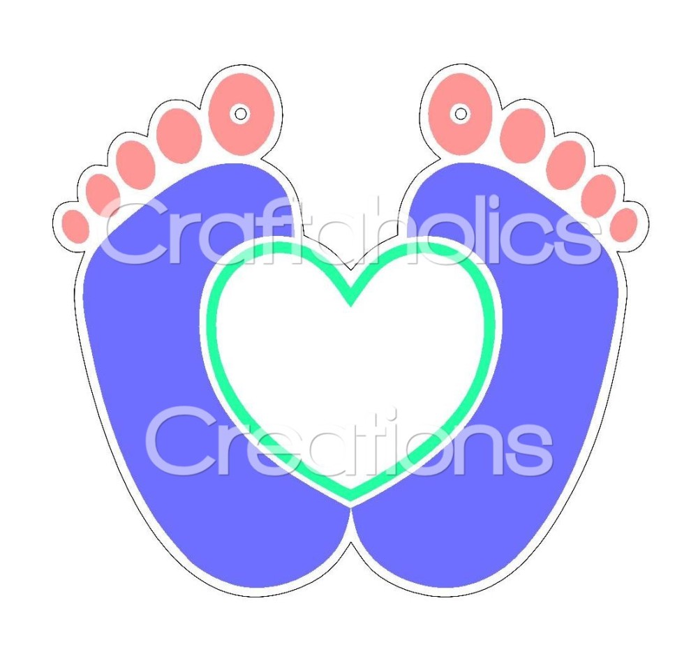 Baby Heart Feet for Acrylic & MDF Hangers