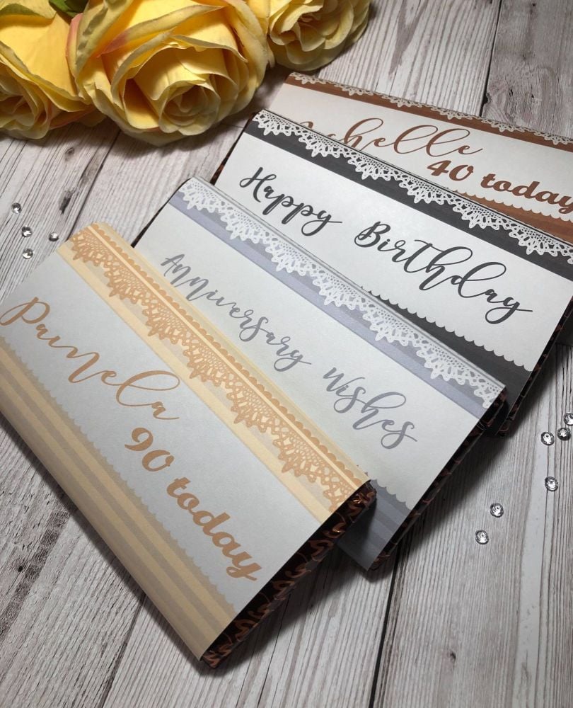 Lacy Chocolate Wrapper NEUTRAL Collection in JPG & PDF